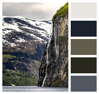 Waterfall Fjords Norway Image