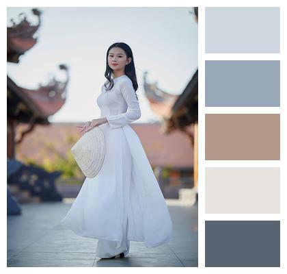 Asian Woman Dress Tourism Image