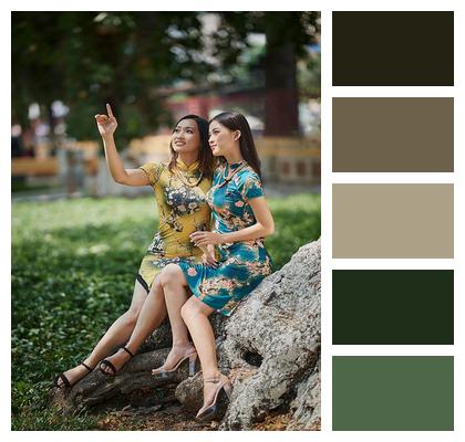 Asian Fashion Dress Women Image