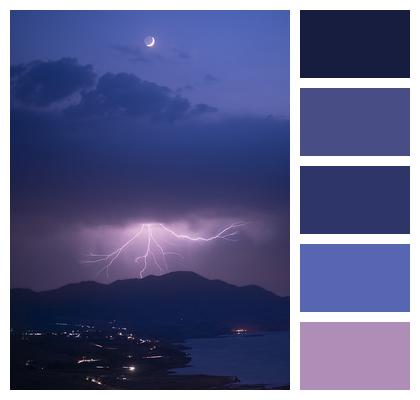 Evening Lightning Lake Image