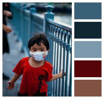 Young Face Mask Go For A Walk Portrait Image
