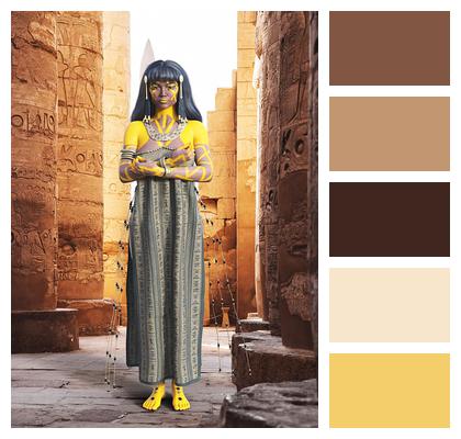 Woman Temple Egypt Image