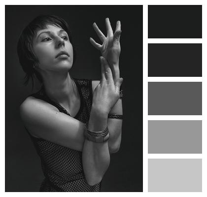 Portrait Girl Look Studio Image