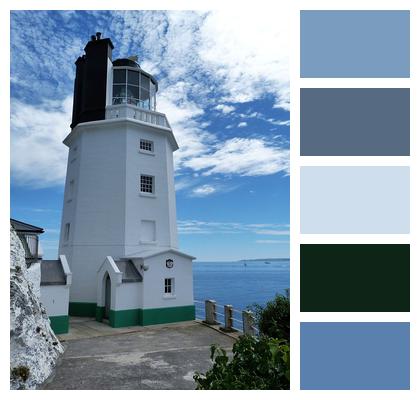 Sea Cornwall Lighthouse Image