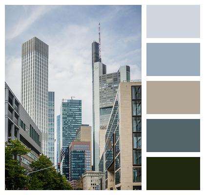 Germany Road Buildings Frankfurt Image