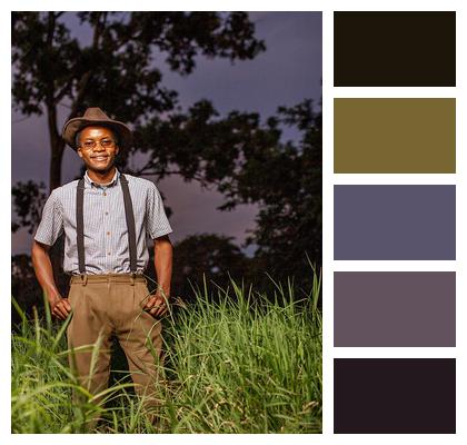 Smiling Dusk Stylish Farmer Image