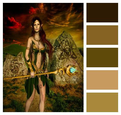 Magic Fantasy Petroglyph Sorceress Image
