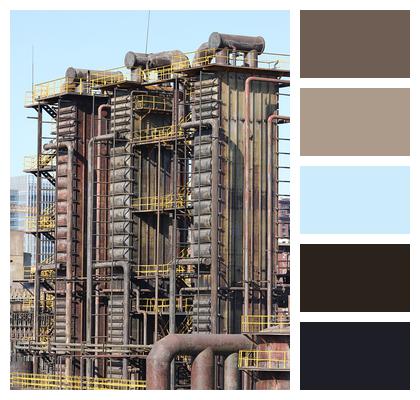 Steel Factory Ruins Metal Image
