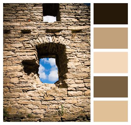 Sky Stone Fortress Window Wall Nature Image