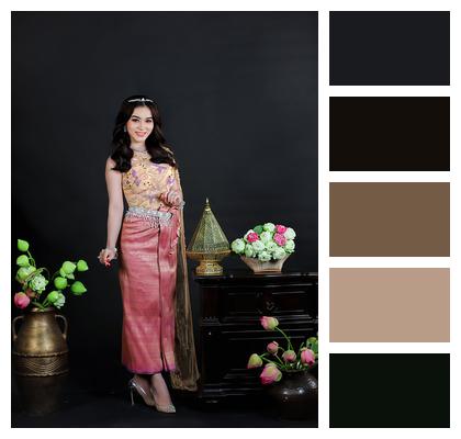 Woman Nice Dress Beauty Traditional Costume Image