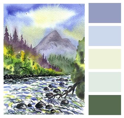 Watercolor Painting Landscape Image