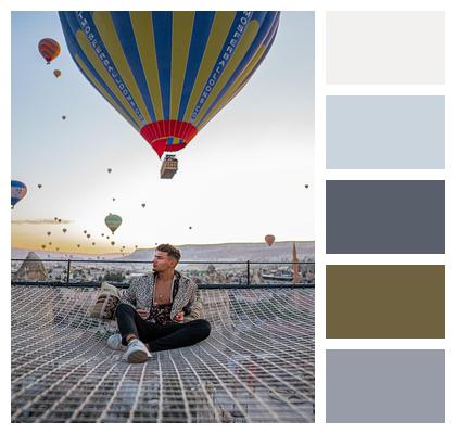 Guy Hot Air Balloons Fashion Portrait Image