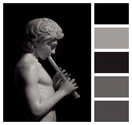 Flute Statues Canova Marble Image