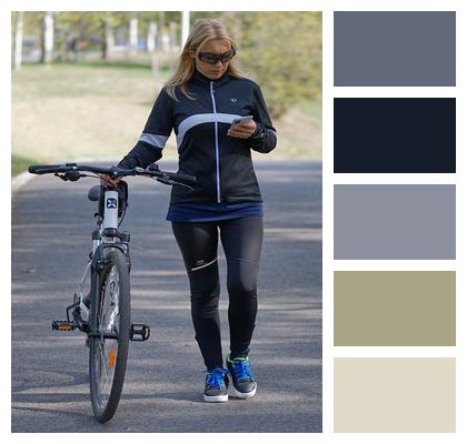 Bike Smartphone Woman Image