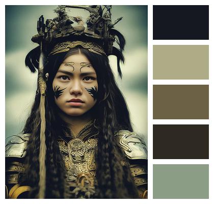 Serious Woman Portrait Warrior Image