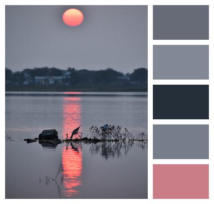 Dusk Lake Sunset Image