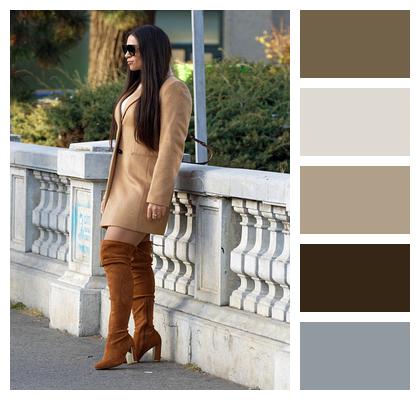Outdoors Woman Fence Boots Image