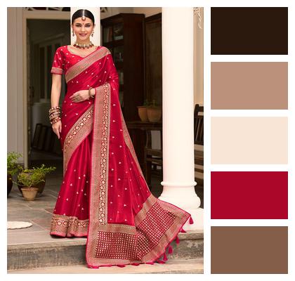 Indian Saree Portrait Ethnic Wear Beauty Image
