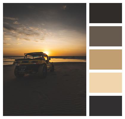Sunset Car Beach Image