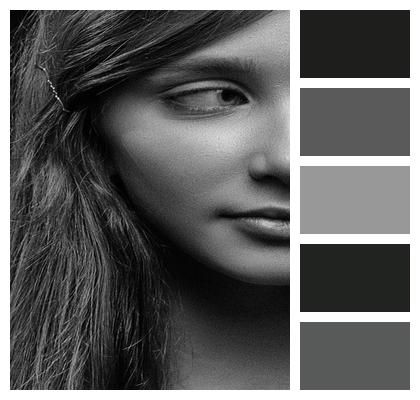 Girl Monochrome Portrait Face Image