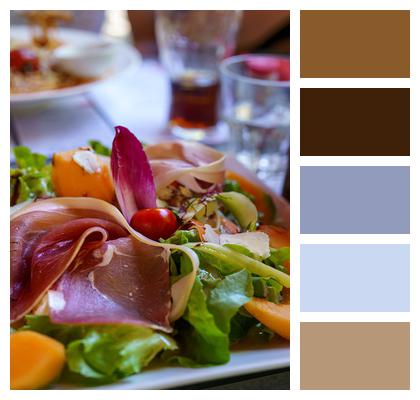 Salad Vegetables Ham Image