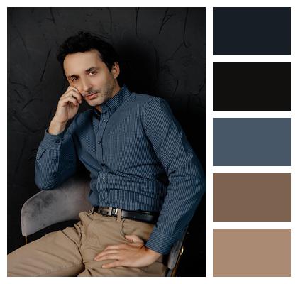 Pants Male Portrait Man Pondered Image