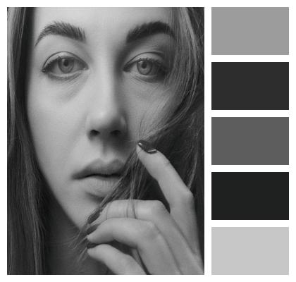Black And White Portrait Woman Face Image