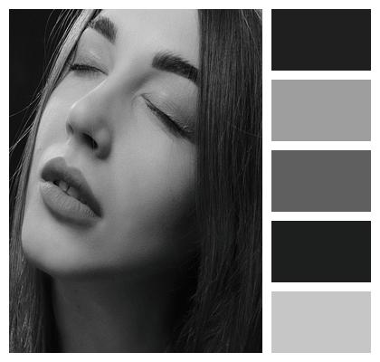 Woman Portrait Studio Monochrome Image