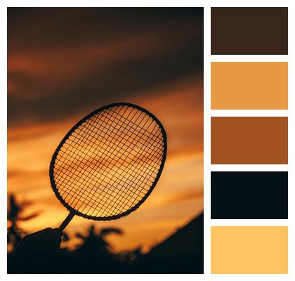 Sports Badminton Sunset Image