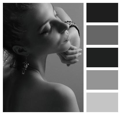 Beautiful Monochrome Portrait Woman Image