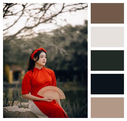 Traditional Vietnamese Tet Outdoors Image