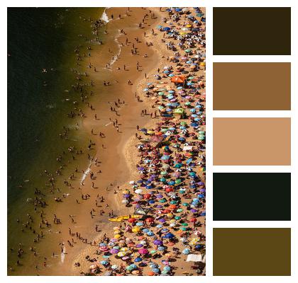 Beach Crowd Brazil Image