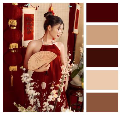 Vietnamese Woman Tet Traditional Dress Girl Image