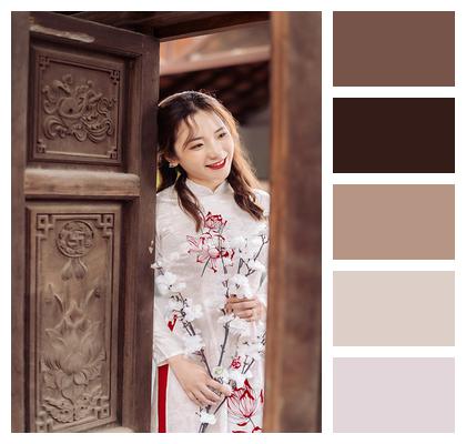 Tradition Vietnamese Woman Ao Dai Girl Image