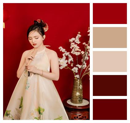Tradition Vietnamese Culture Portrait Ao Dai Image