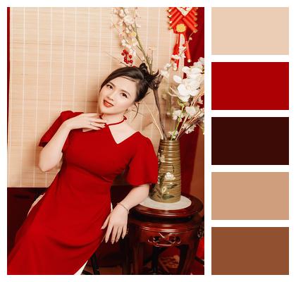 Traditional Dress Girl Vietnamese Woman Tet Image