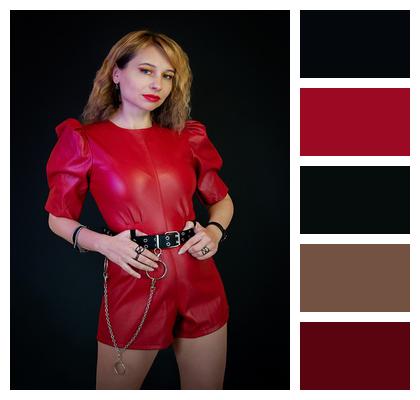 Leather Jumpsuit Cheeky Style Fashion Image