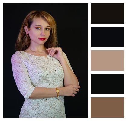 Gold Watch Lace Neckline Style Image