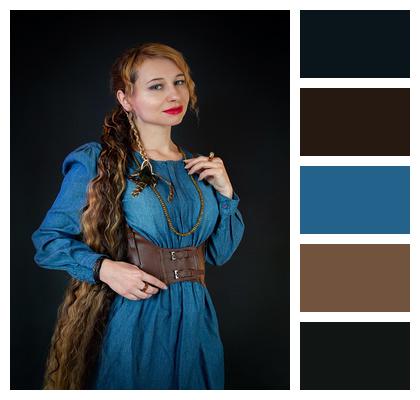 Woman Denim Model Portrait Image