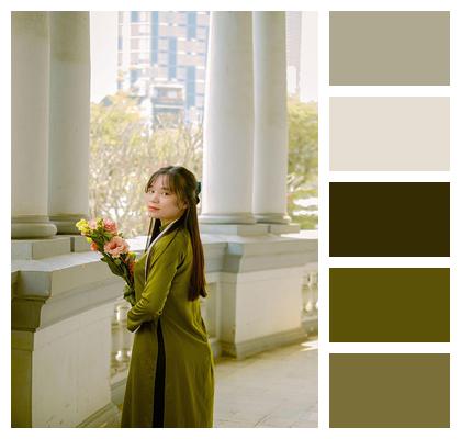 Aodai Vietnam Woman Traditional Image