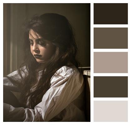 Woman Sad Person Shadow Image