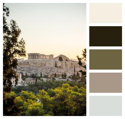 Acropolis Athens Sunset Image