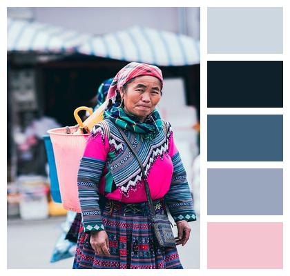 People Lifestyle Traditional Costume Shopping Market Image