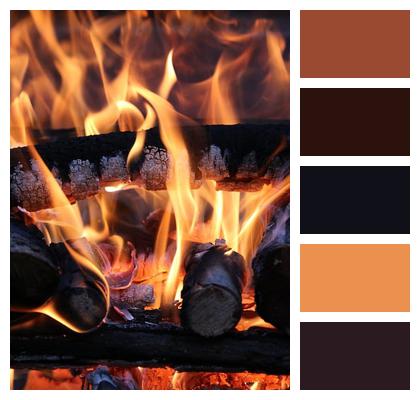 Fire Burning Wood Flame Burn Image