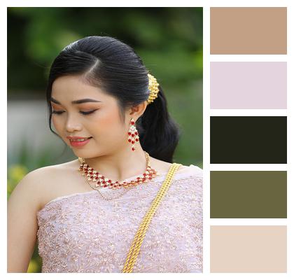 Fashion Woman Model Traditional Costume Image