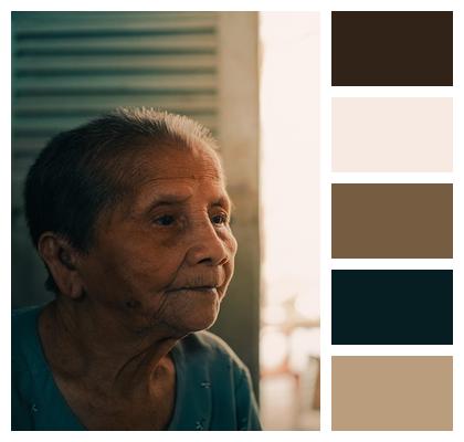 Sad Woman Grandma Thinking Image