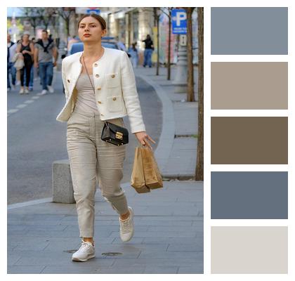 Modern Urban Casual Sidewalk Image