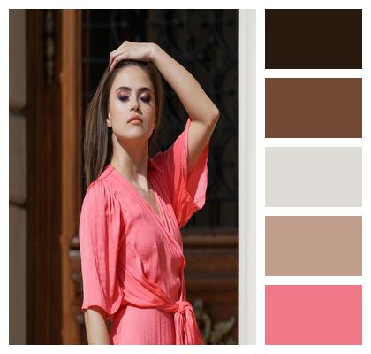 Dress Woman Pink Door Image