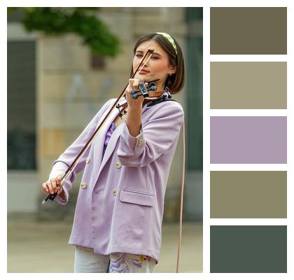Woman Busker Classical Attraction Image