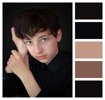 Studio Black Clothes Blueeyed Boy Image